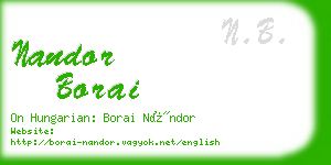 nandor borai business card